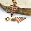 Ατσάλινα σκουλαρίκια με ethnic μοτίφ, με ημιπολύτιμους λίθους 3 | Pyroessa